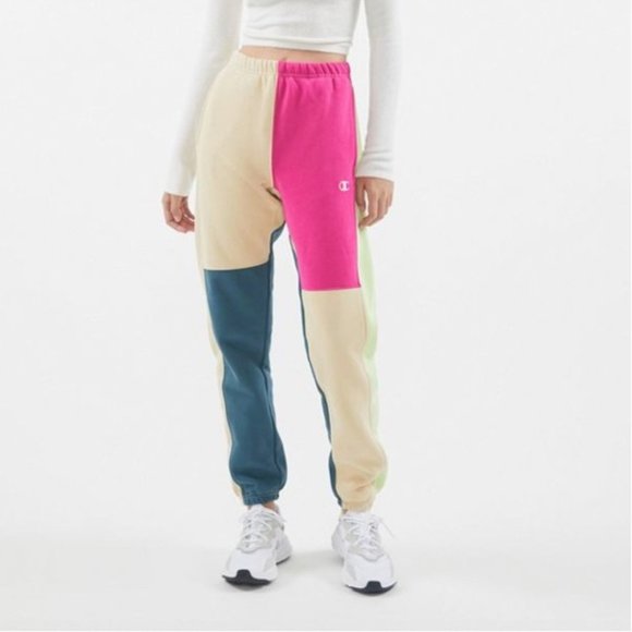 SOLD 💗💙💚💛 Champion Colorblock Sweatpant - Picture 1 of 2